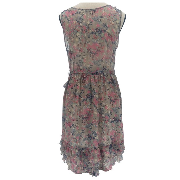 Black Rainn Dress Med Floral Sheer Ruffle Sleeveless Fairy‎ Coquette Cottagecore - Picture 3 of 8